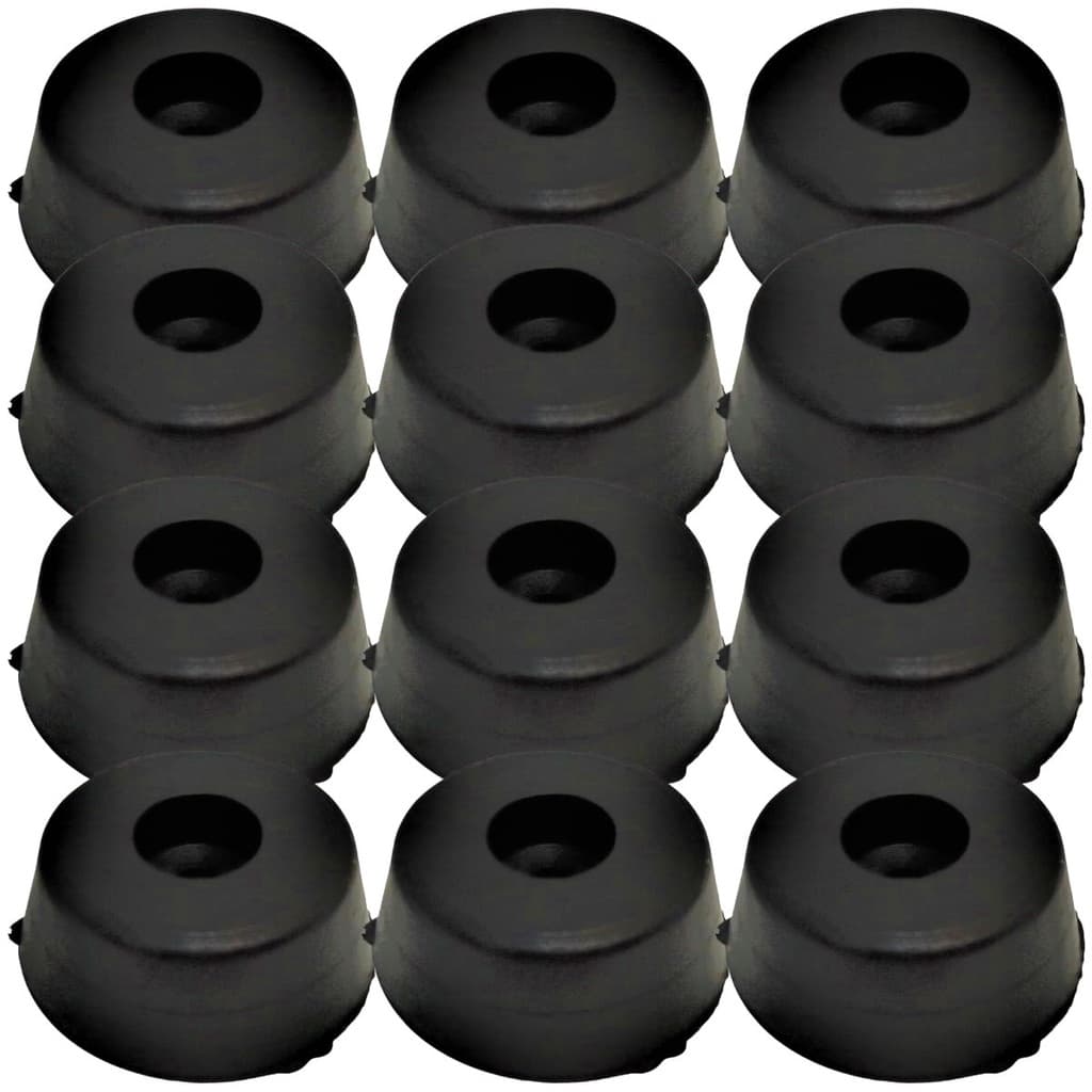 Kit 12 Pé Pezinho Grande Borracha Base Vazada Antiderrapante Resistente Para Som Profissional Batente Caixa Acustica