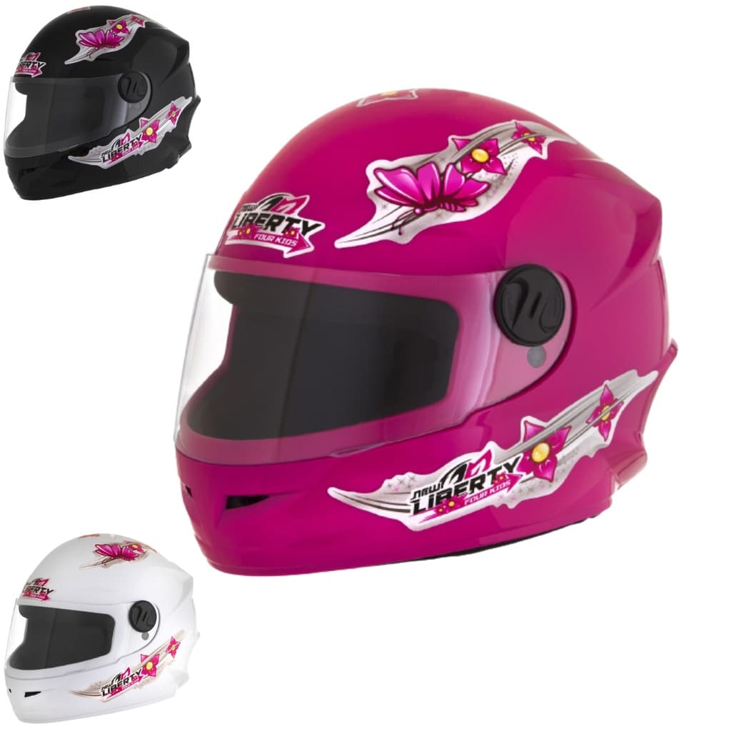 Capacete Fechado Feminino Infantil Pro Tork Liberty 4 Four Girls Kids Com Viseira Cristal