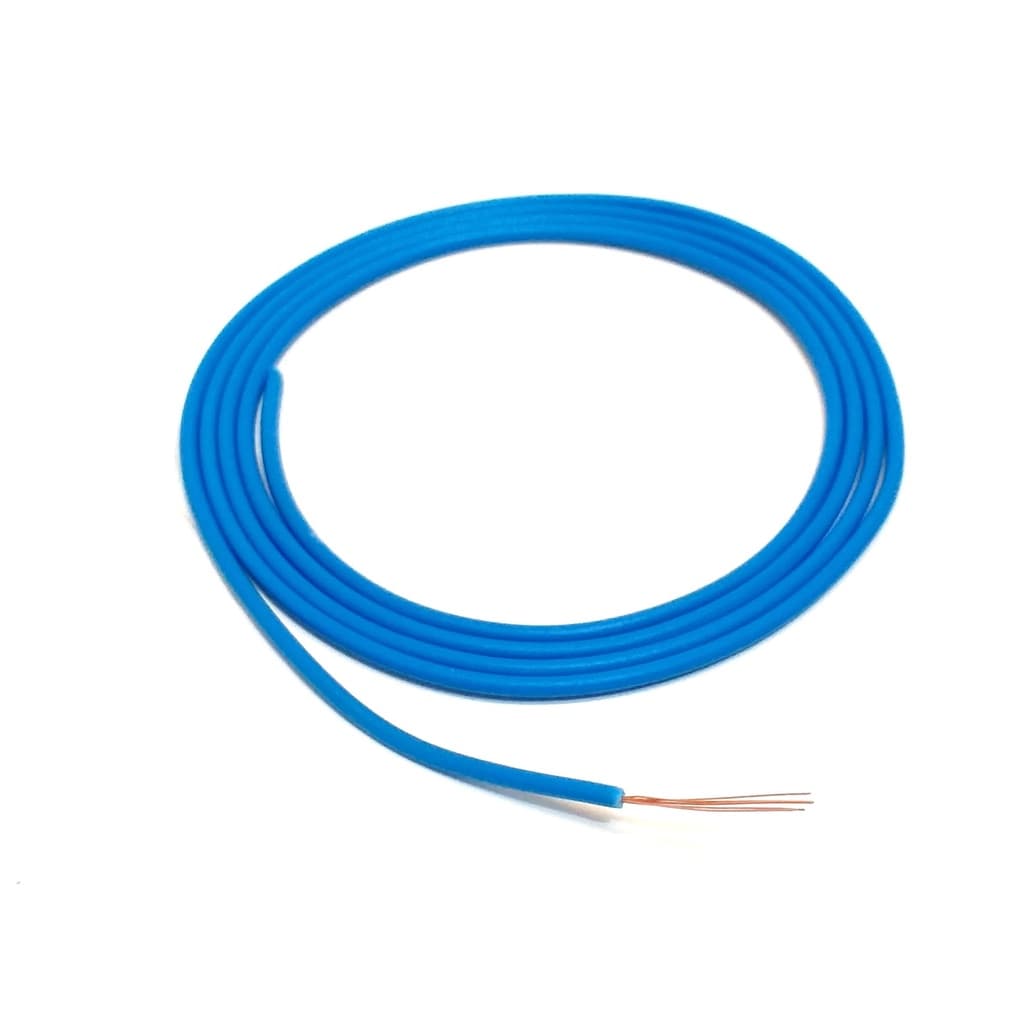 Cabo Auto Flex 1 X 0,50 mm Azul Fio Remoto Cabinho 5 Metros Reforçado Para Som Automotivo Seção 0,50mm