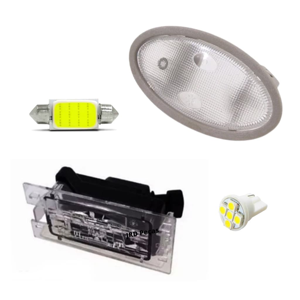 Kit Lanterna Teto + Lanterna Placa Com Lampadas Led Celta Prisma 2001 2002 2003 2004 2005 2006