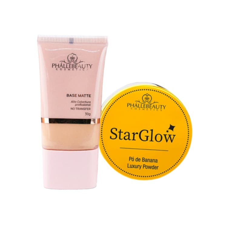 Kit Base Matte PhálleBeauty + Pó Banana PhálleBeauty