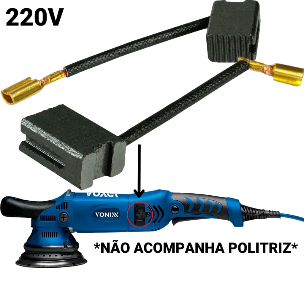 Par de Escovas Carvão Politriz Roto-Orbital 220V Vonixx