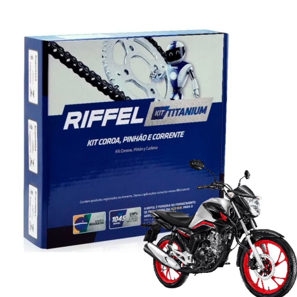 Kit Relacao Transmissao Tração Cg Titan Fan 160 2016 à 2025 Original Riffel