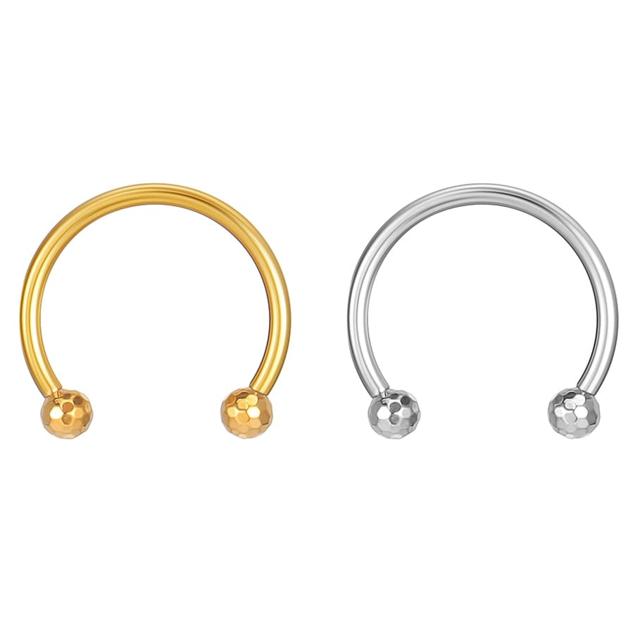 Piercing Septo Helix Daith Mamilo Ferradura Titânio Pvd Lapidada