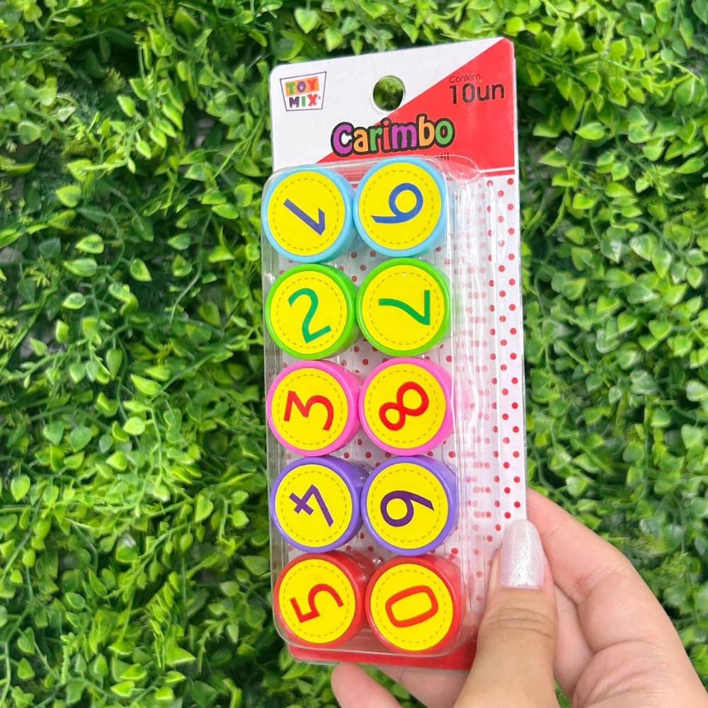 Carimbo Infantil Auto Entintado Pedagógico 10 Un Numéricas