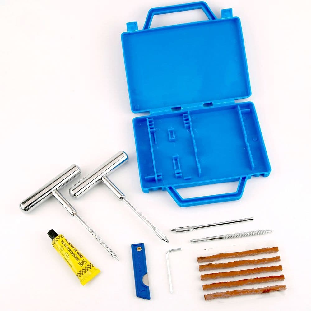 Kit Ferramentas Remendo Macarrão para Reparo Pneus Carro Moto sem Câmara de Ar