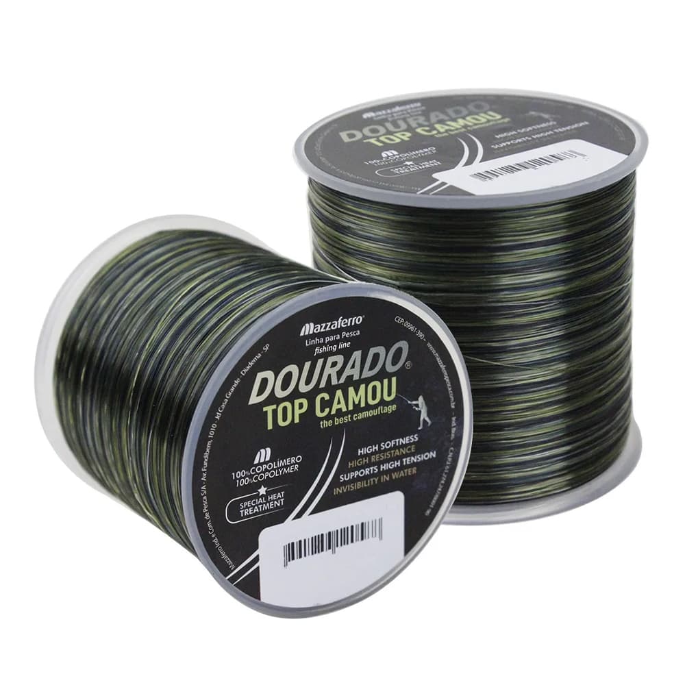 Linha De Pesca Monofilamento Dourado Top Camou Carretel Grande Mazzaferro