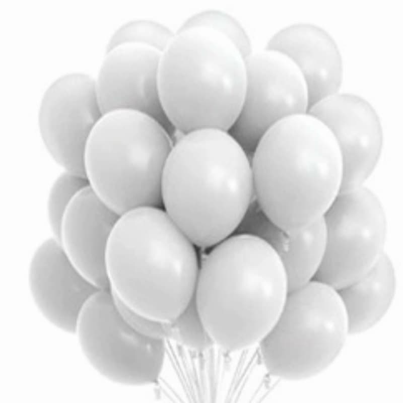 50~250 Balão Nº 5 Bexiga para Festa Aniversário BRANCO (CHOCO)