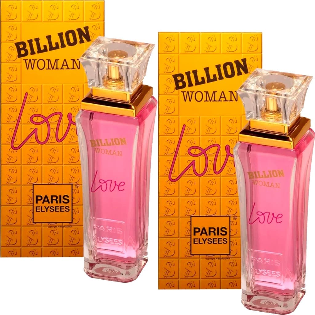 Kit Com 2 Perfumes Paris Elysees Billion Woman Love 100ml