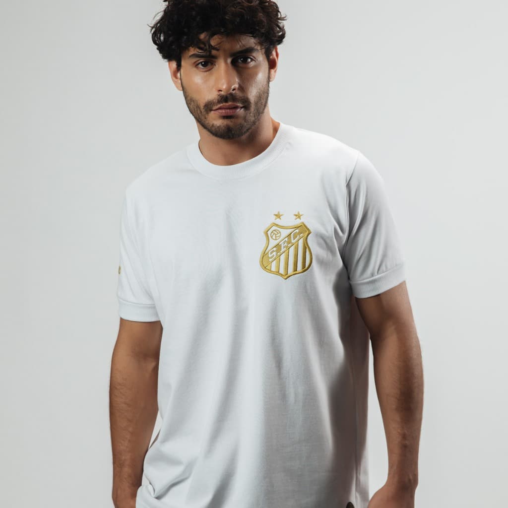 Camisa Santos Pelé Retrô Mil Gols Branca Edição Limitada Masculina Oficial