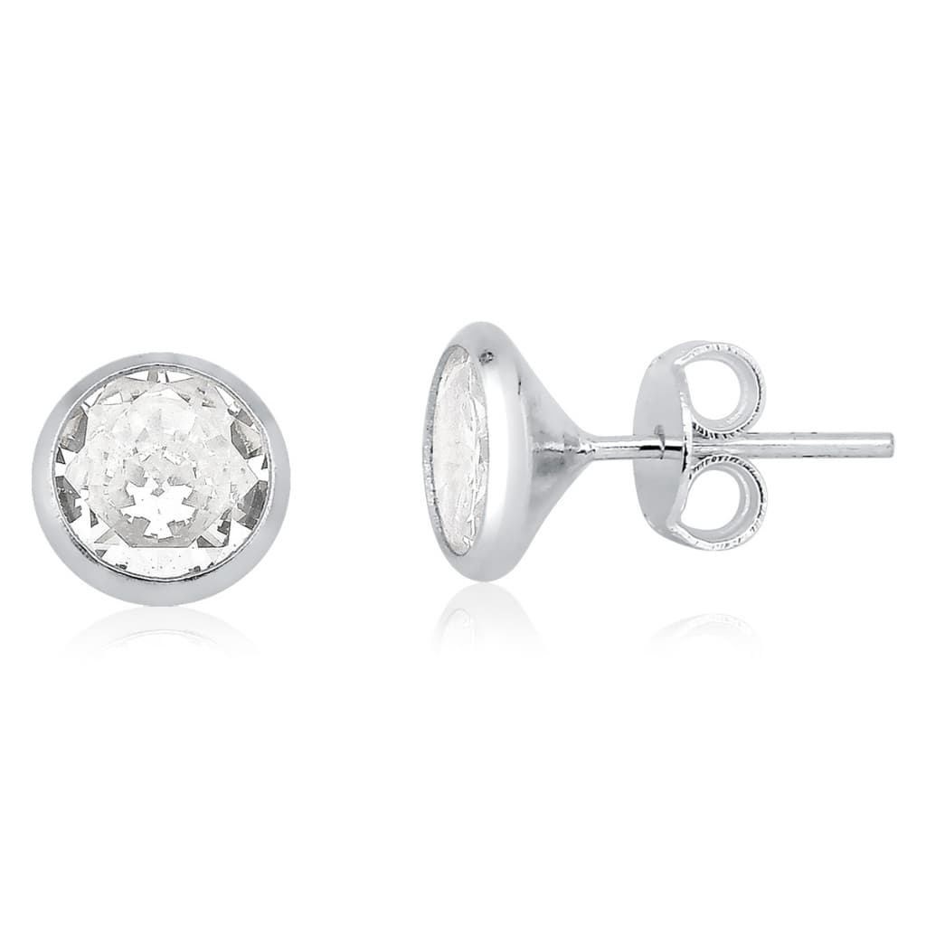Brinco Feminino de Prata 925 Cravação Inglesa 7mm