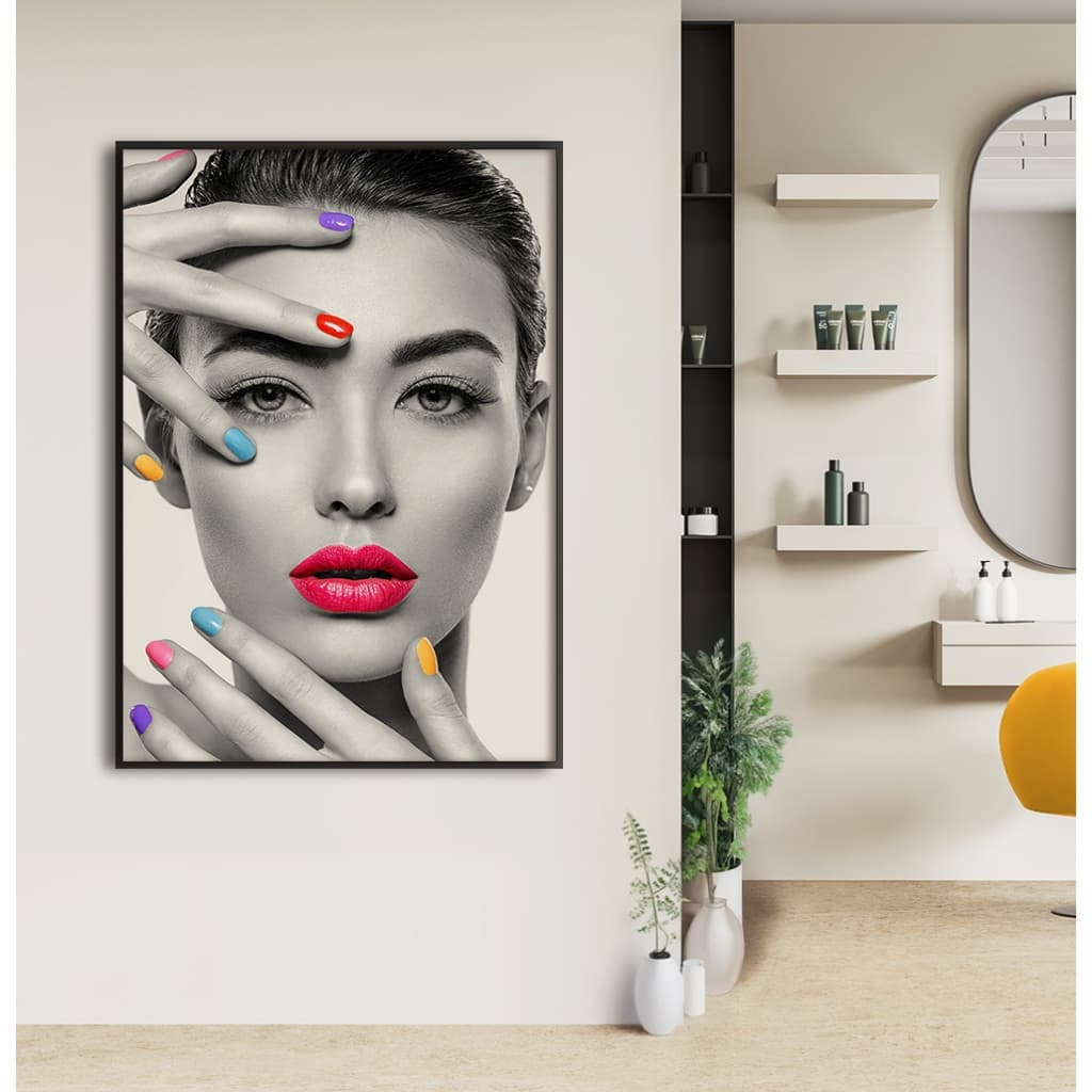 Quadro Para Salão De Beleza Quadro Estetica Quadro Decorativo Manicure Quadro Com Moldura Colorido
