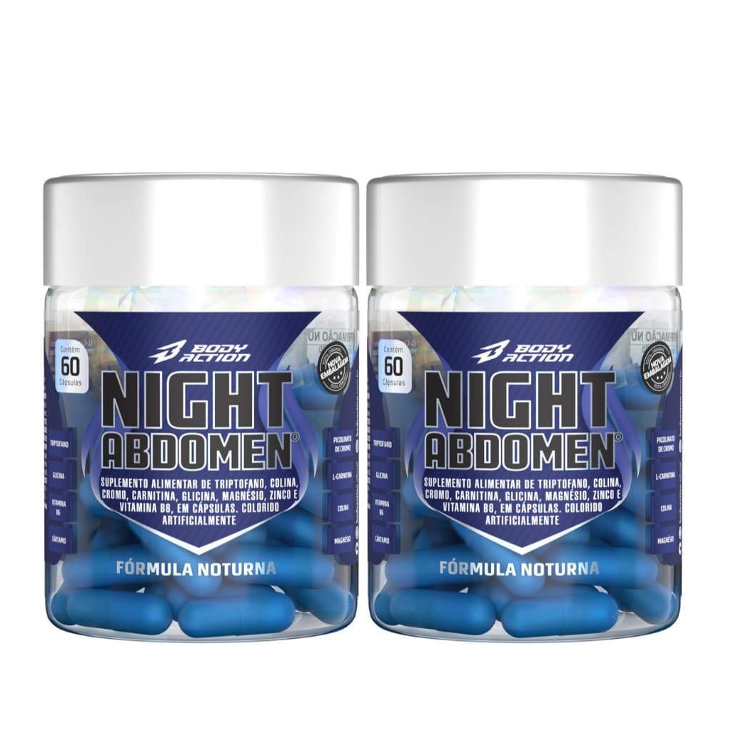 Kit 2x Night Abdomen 60 cápsulas Bodyaction