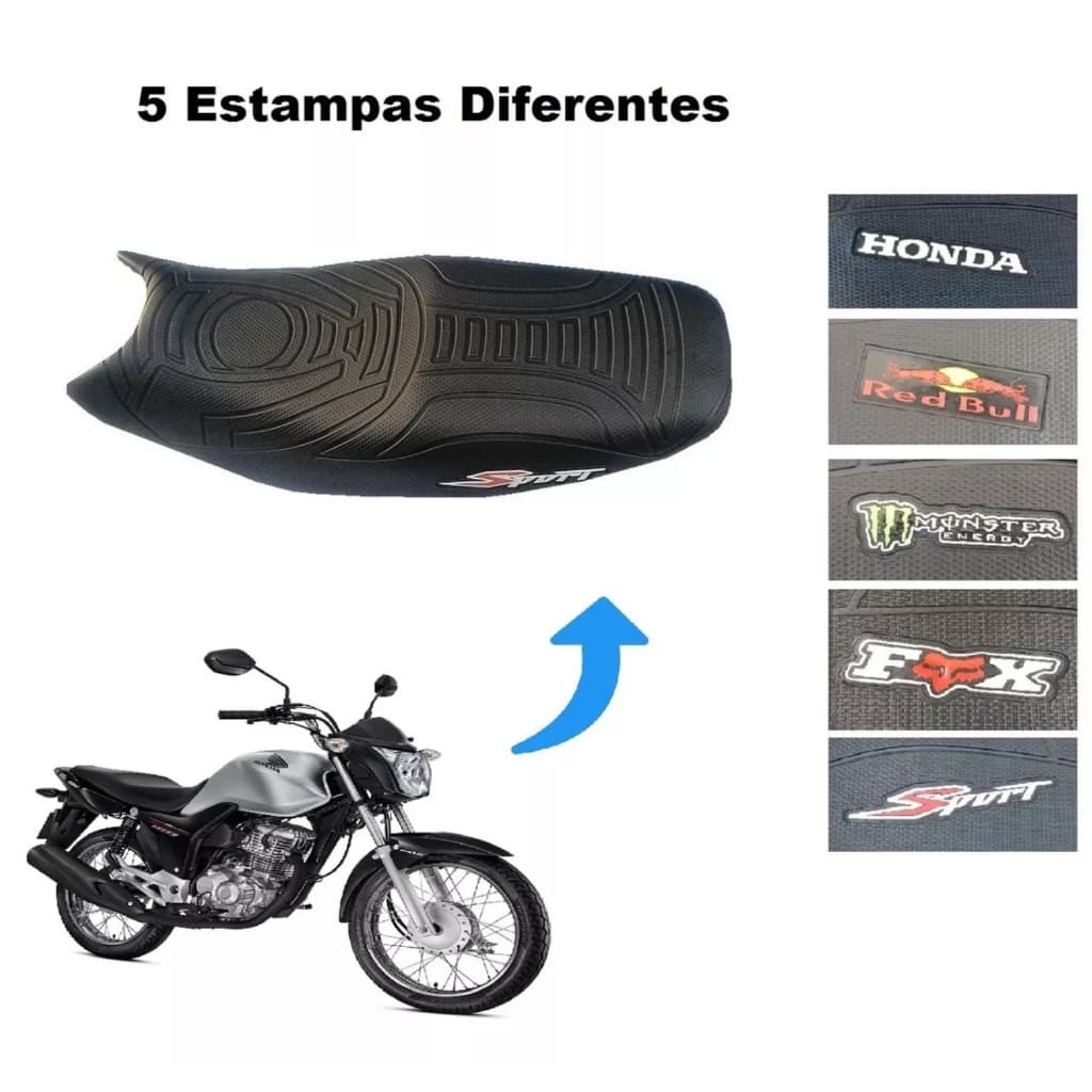 Capa Do Banco Emborrachada Escritas Sport/Honda - Xls 125/ Nx 150/200 / Xlr 125 / Xr 250 Tornado/200