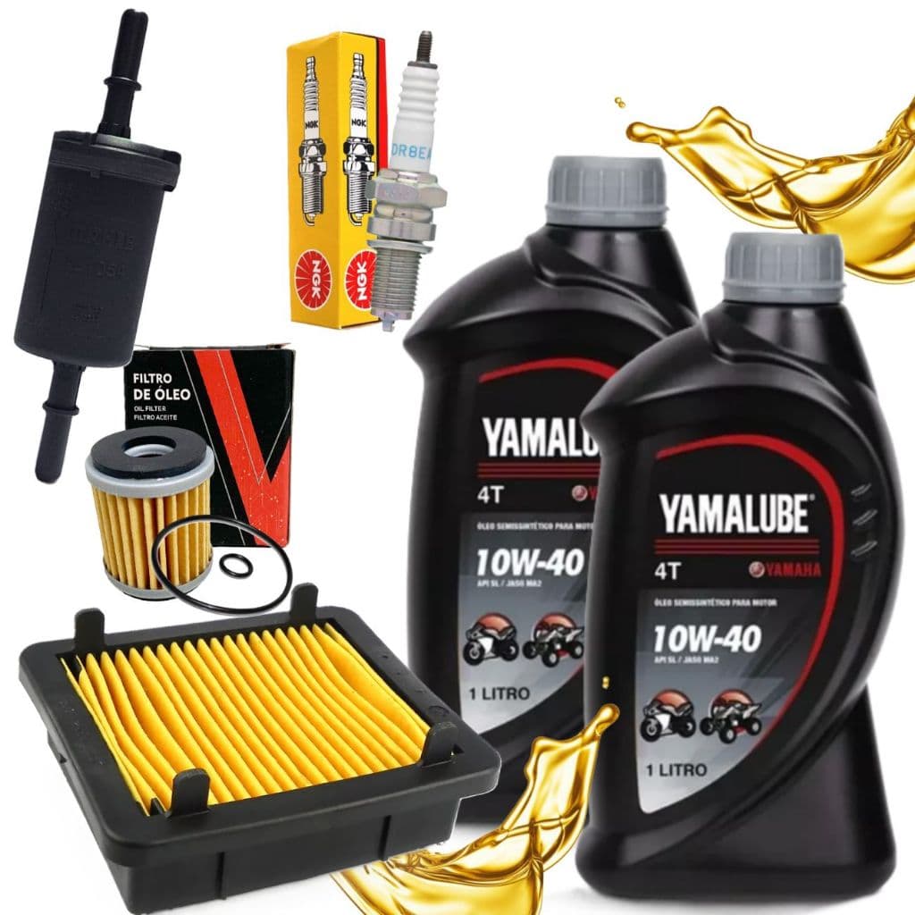 Kit Revisão Lander 250 2016-2025 / Teneré 250 2016-2019 Troca Óleo Yamalube 10w40 Filtros e Vela Ngk