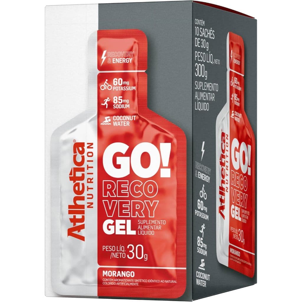 Atlhetica Nutrition Go! Recovery Gel Display 10 Sachês 30g Cada Sem Cafeína