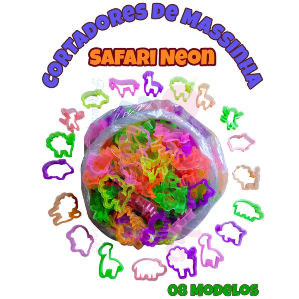 60 Cortador Safari Animais Forminha De Massinha de Modelar Lembrancinha P/ Kit Festa Prenda Infantil