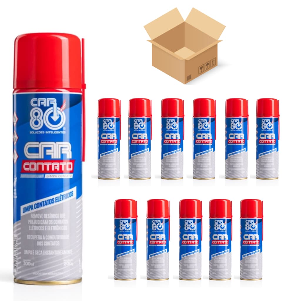 CAIXA COM 12 UNIDADES DE LIMPA CONTATO CAR 80 300ML - REVENDA ATACADO ELETRÔNICA ORIGINAL