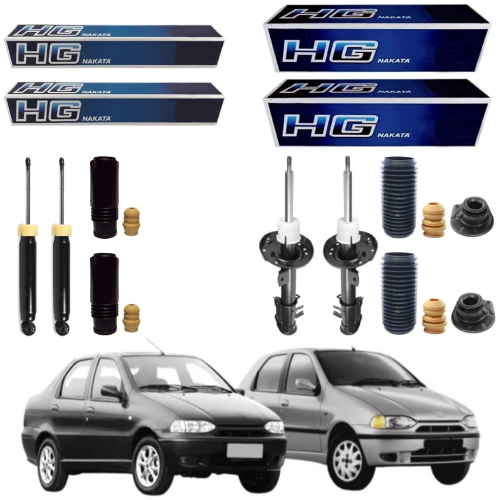 KIT 4 AMORTECEDOR PALIO E SIENA 96 A 2000 ORIGINAL NAKATA + KITS