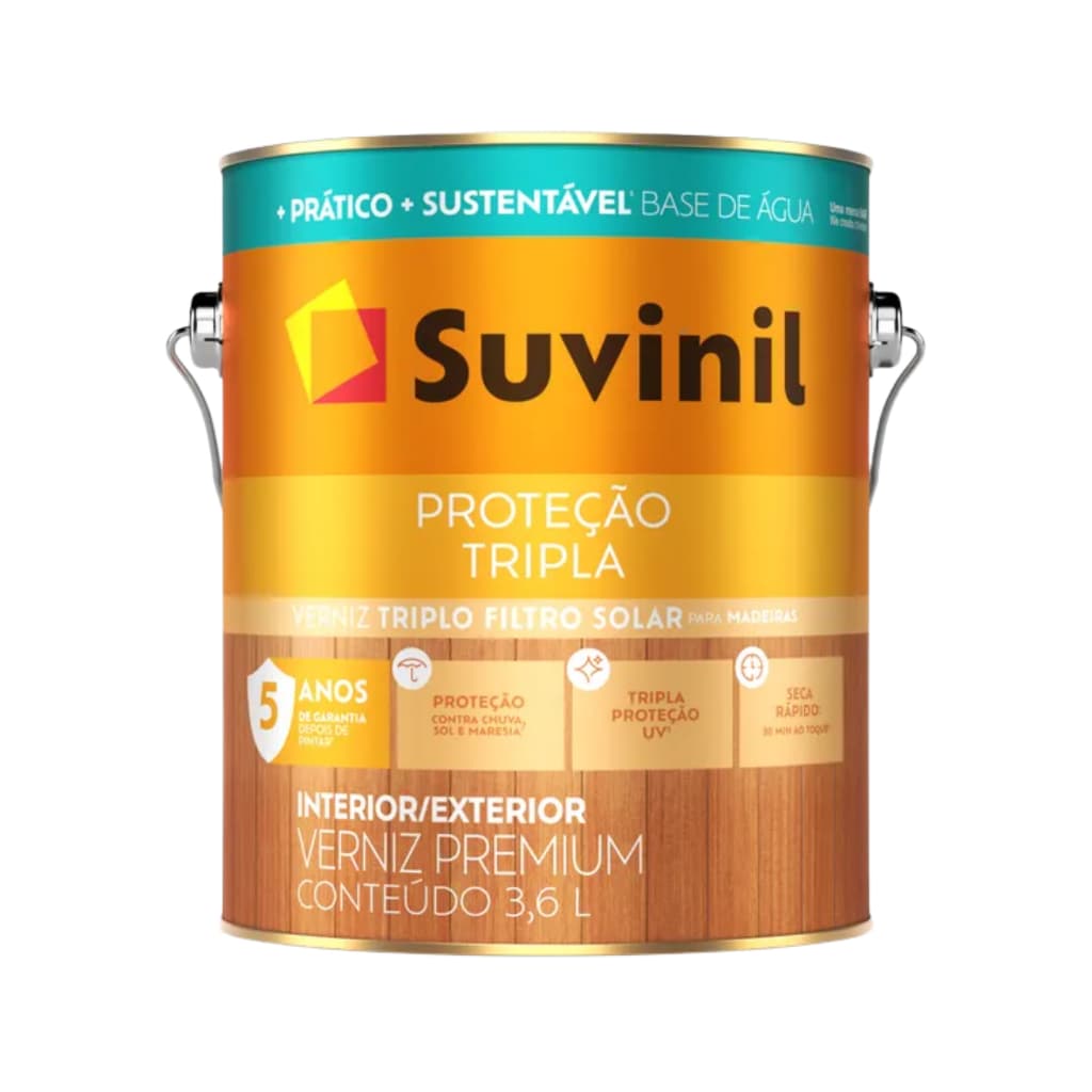 Verniz Proteção Tripla Base Água Cores Brilhante 3,6L Suvinil
