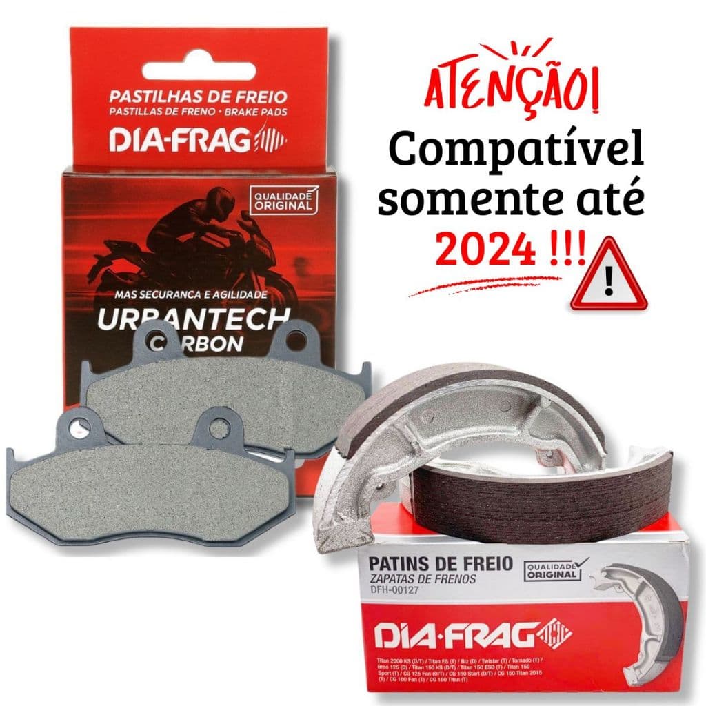 Kit Freio Elite 125 2019-2024 Pastilhas E Lonas Diafrag
