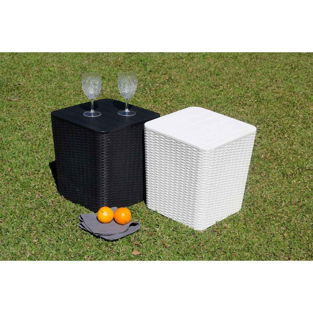 Baú Organizador Rattan - Mesa de Apoio Capri