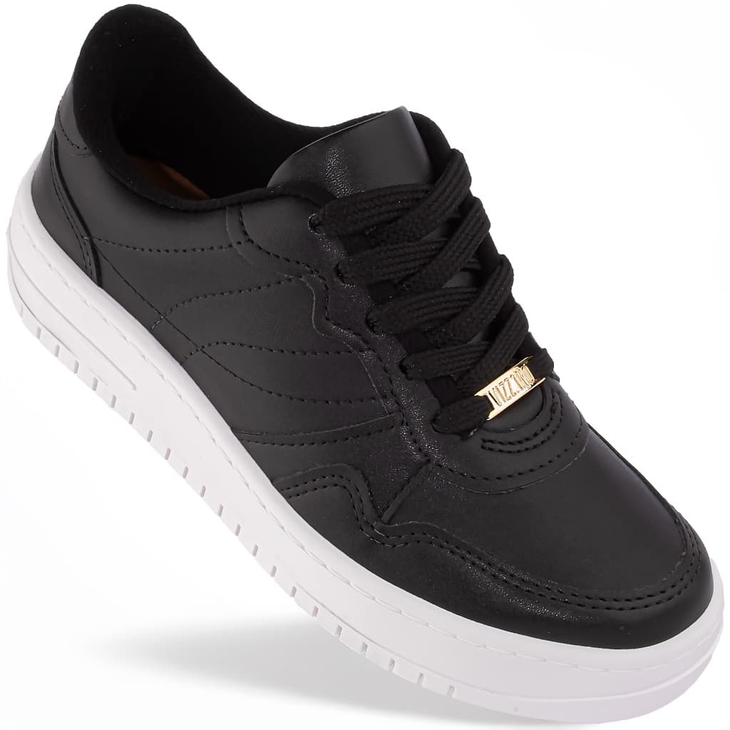 Tênis Vizzano Casual Feminino Conforto Original 1389 Preto e Branco