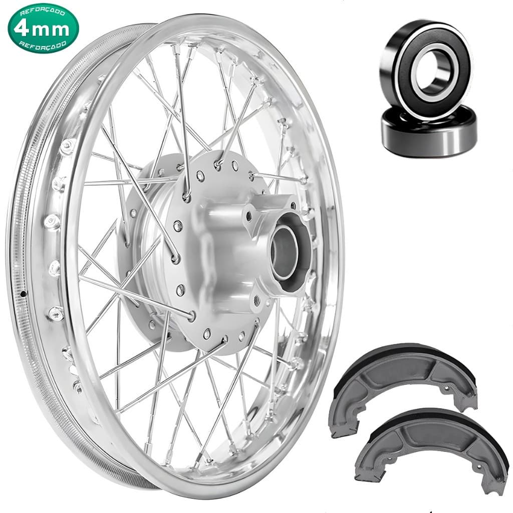 Roda ARO 17 Traseira Pop 110 Pop 100 Todas Raio Cromado 4mm