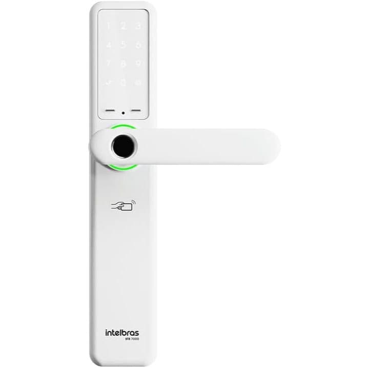 Fechadura Smart de Embutir Com Maçaneta Compatível com Alexa IFR 7000 Branco Intelbras