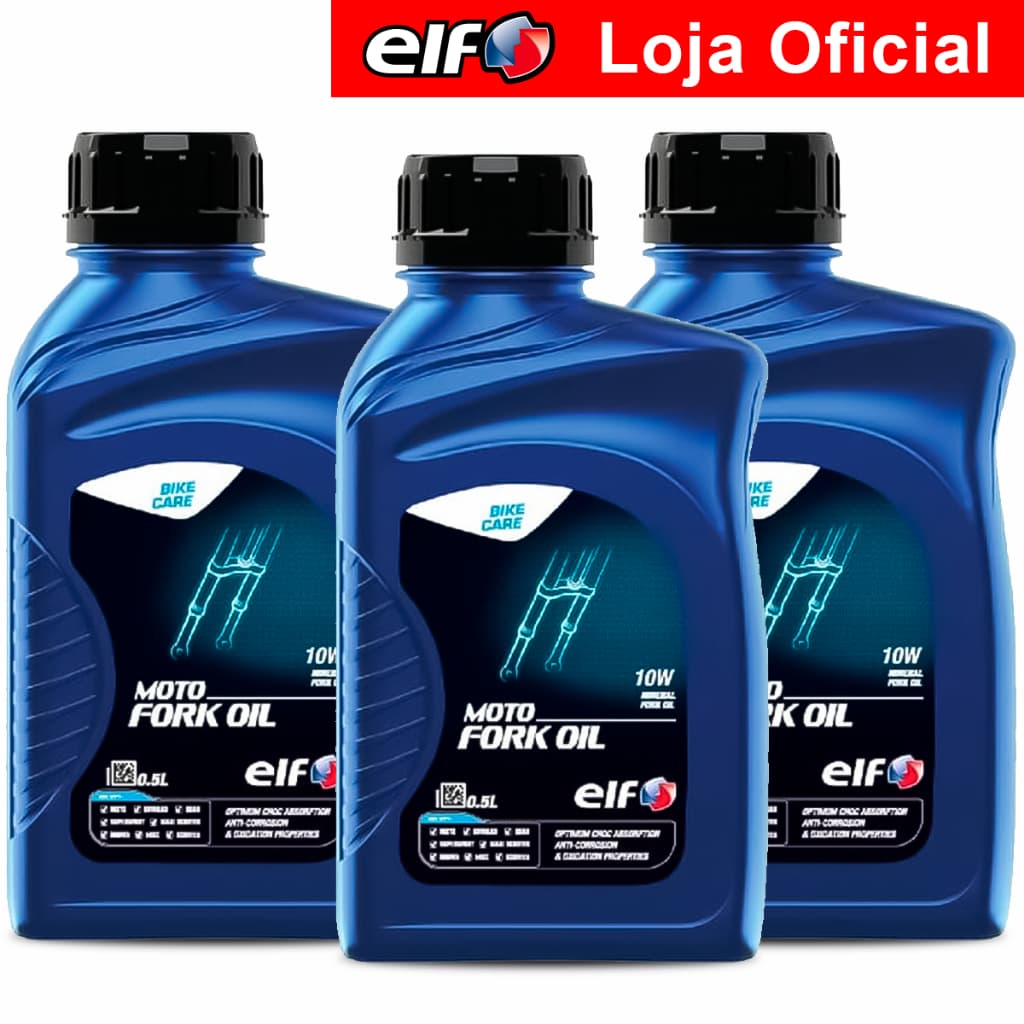 Kit 3x Óleo De Suspensão Bengala 10w Elf 500ml Moto Fork Oil