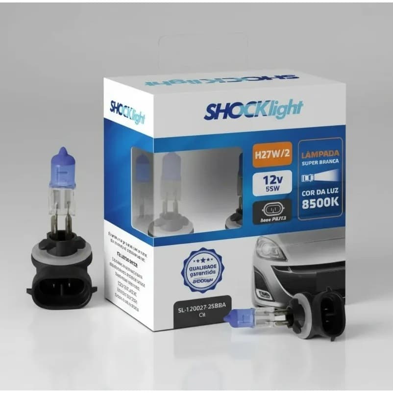 Par Lâmpadas H27w2 Super Branca Shocklight 8500k 12v 27w
