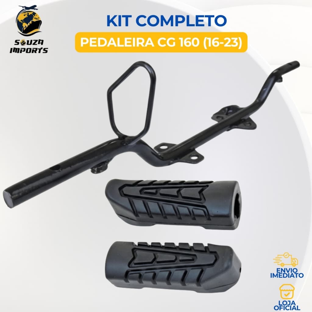 Estribo Central Com Pedaleira Borracha Honda Cg 160 Titan Fan Start 2016 Ate 2023 Moto Reforçado