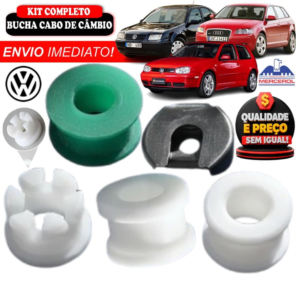 Bucha Cabo de Câmbio com Trava VW Golf Bora Polo New Beetle Audi A3 Manual | Reparo Engate Marcha NF