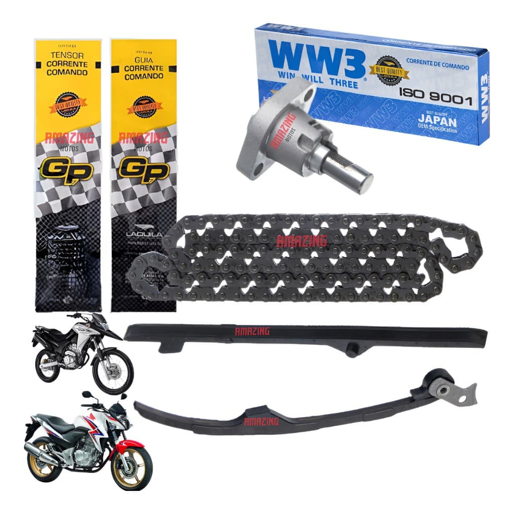 Corrente Comando Cb/xre 300 Corrente+tensor+guia+acionador