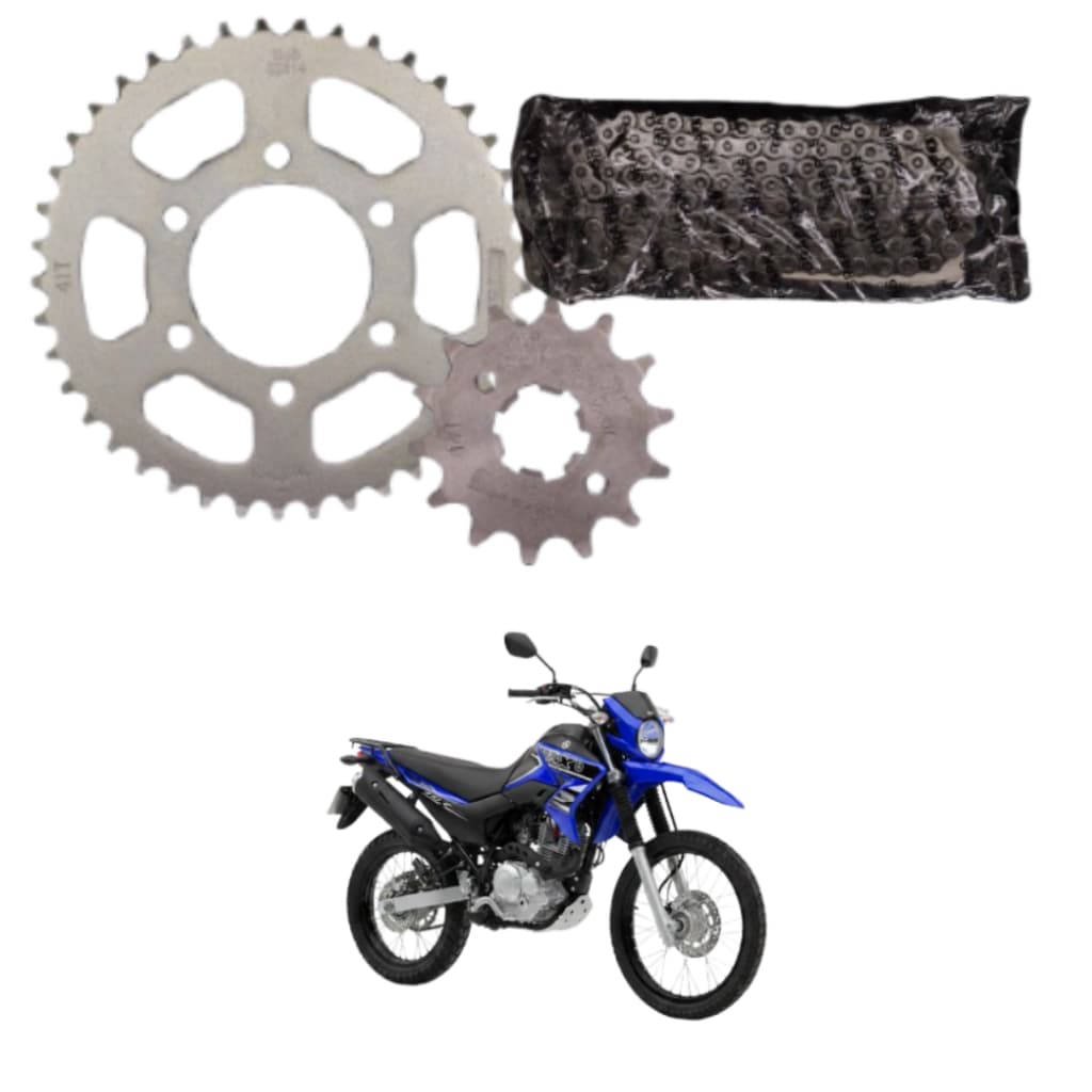 Kit Relação Tração Transmissão Xtz 150 Crosser Com Retentor 2014 2015 2016 A 2025 MODELO ORIGINAL