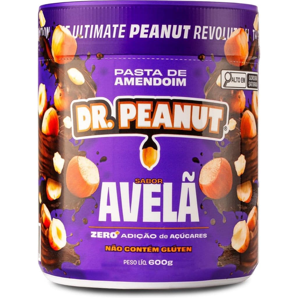 Pasta De Amendoim Com Whey Protein Dr. Peanut Sabor Avelã 600g