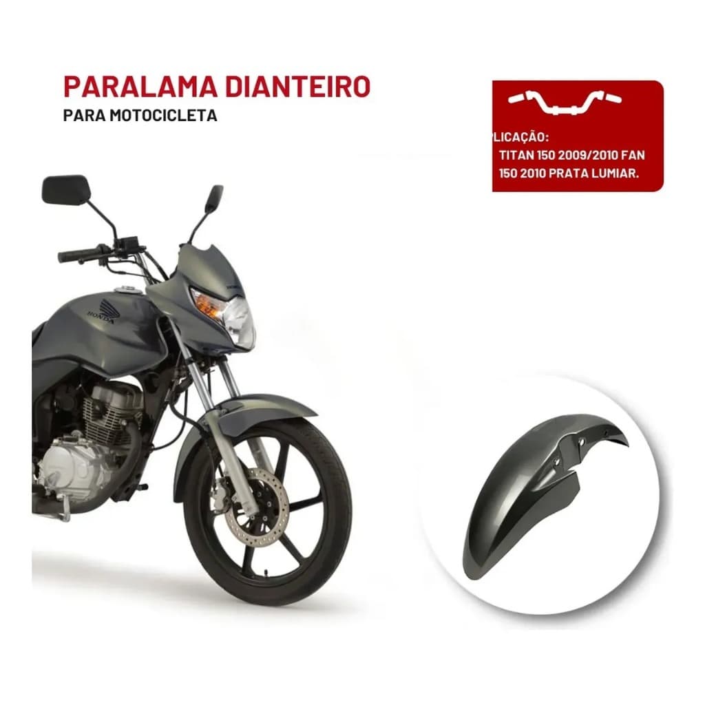 PARALAMA DIANTEIRO 150 MIX  2010 PRATA LUMIAR