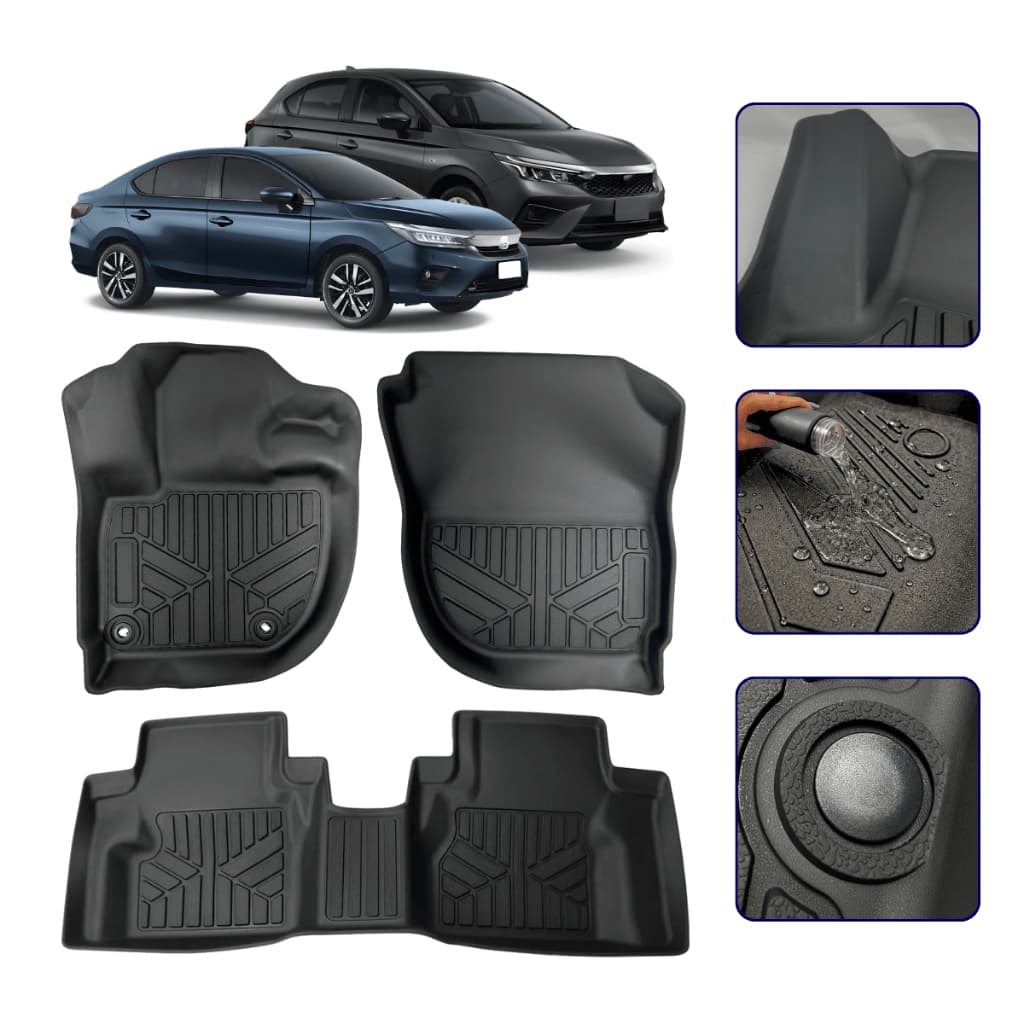 Tapete Bandeja para City Hatch e Sedan 2015 a 2026 com Borda Elevada 3D - Linha Premium