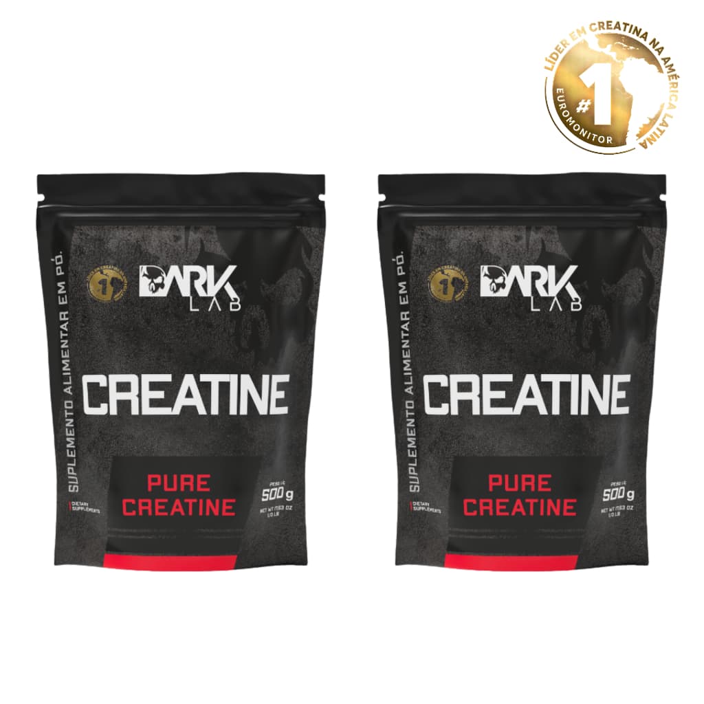 Kit 2x Creatina Monohidratada Pura Refil 500g Dark Lab -  Creatina 100% Pura