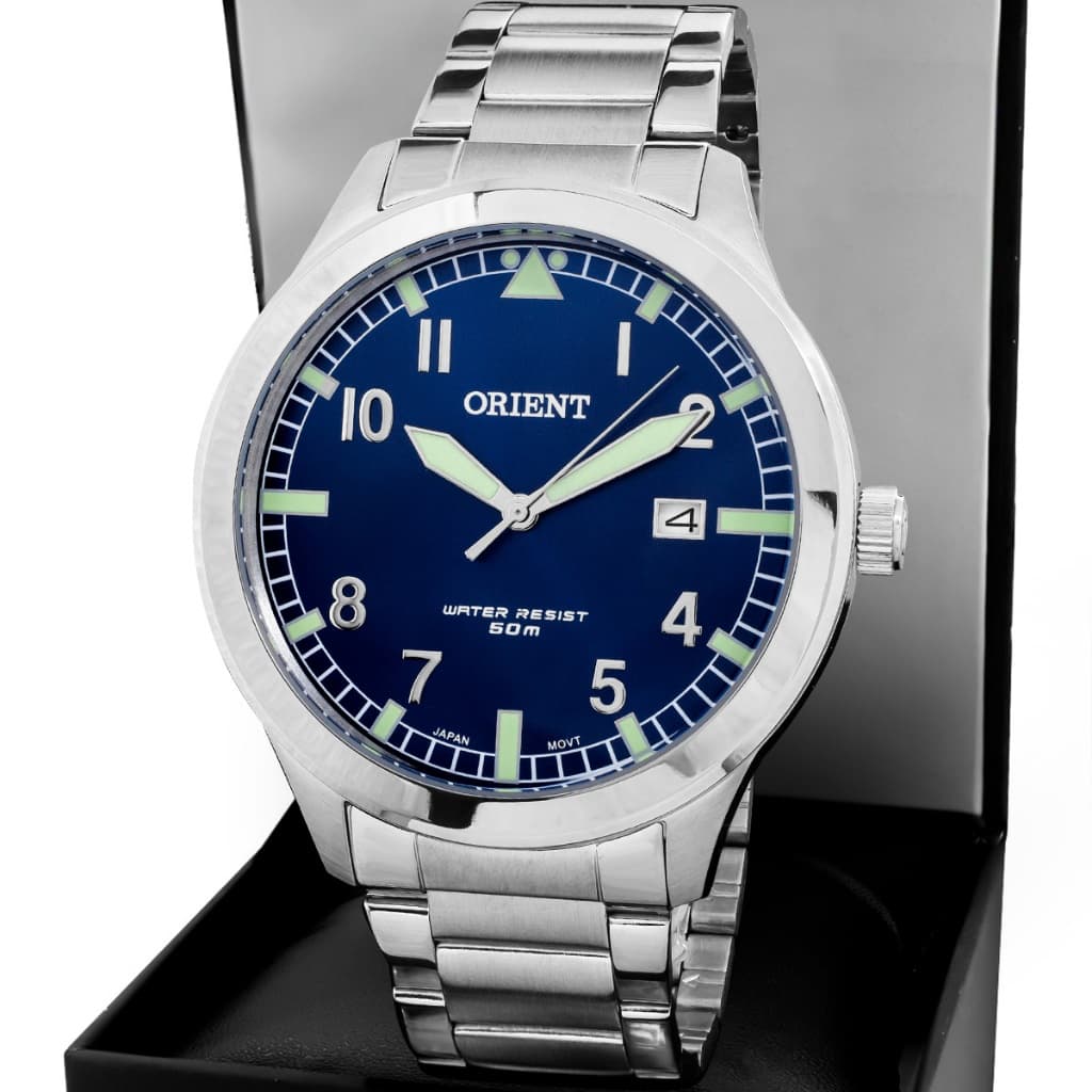 Relógio Orient Masculino Fundo Azul Envio Rápido Original