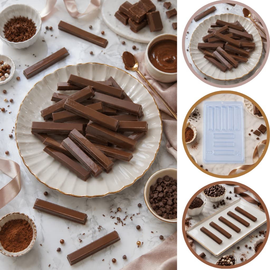1~10 Forma Simples Kit Kat Código 35 em Acetato BWB Para Bombom e Doces (CHOCO)