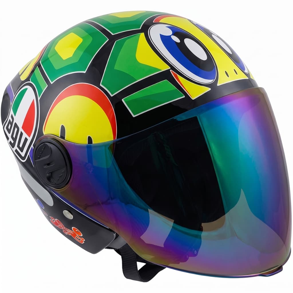 Capacete Aberto Personalizado New Liberty 3 Tartaruga Viseira Camaleão
