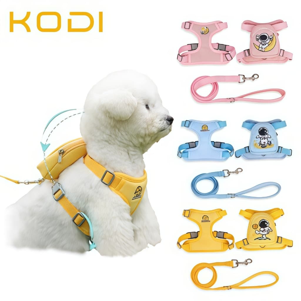 Peitoral Coleira Com Guia e Bolsa Removível Para Cachorro Pet Cães Pequenos E Médios Gato Viagem-Y12