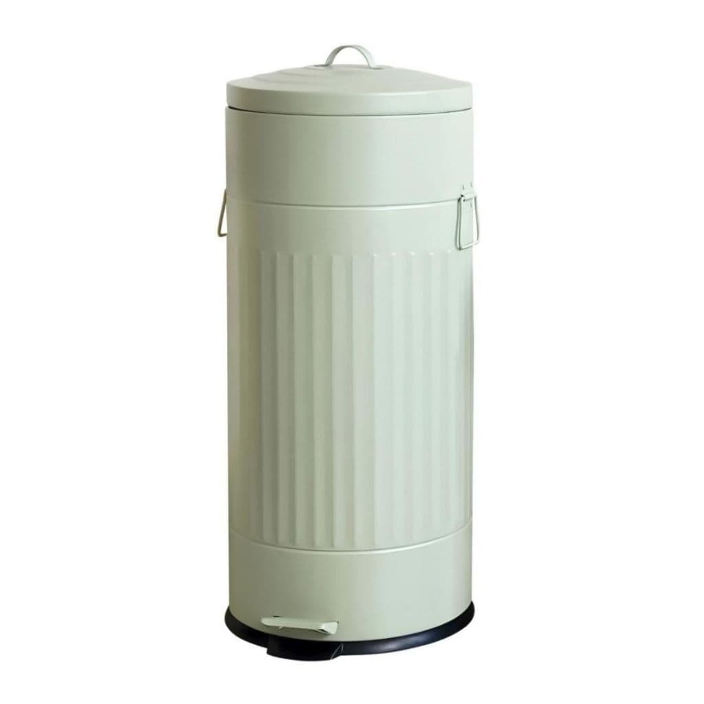 Lixeira Retrô 30L Balde Removível Pedal Fechamento Suave Banheiro Cozinha Lavanderia Vintage