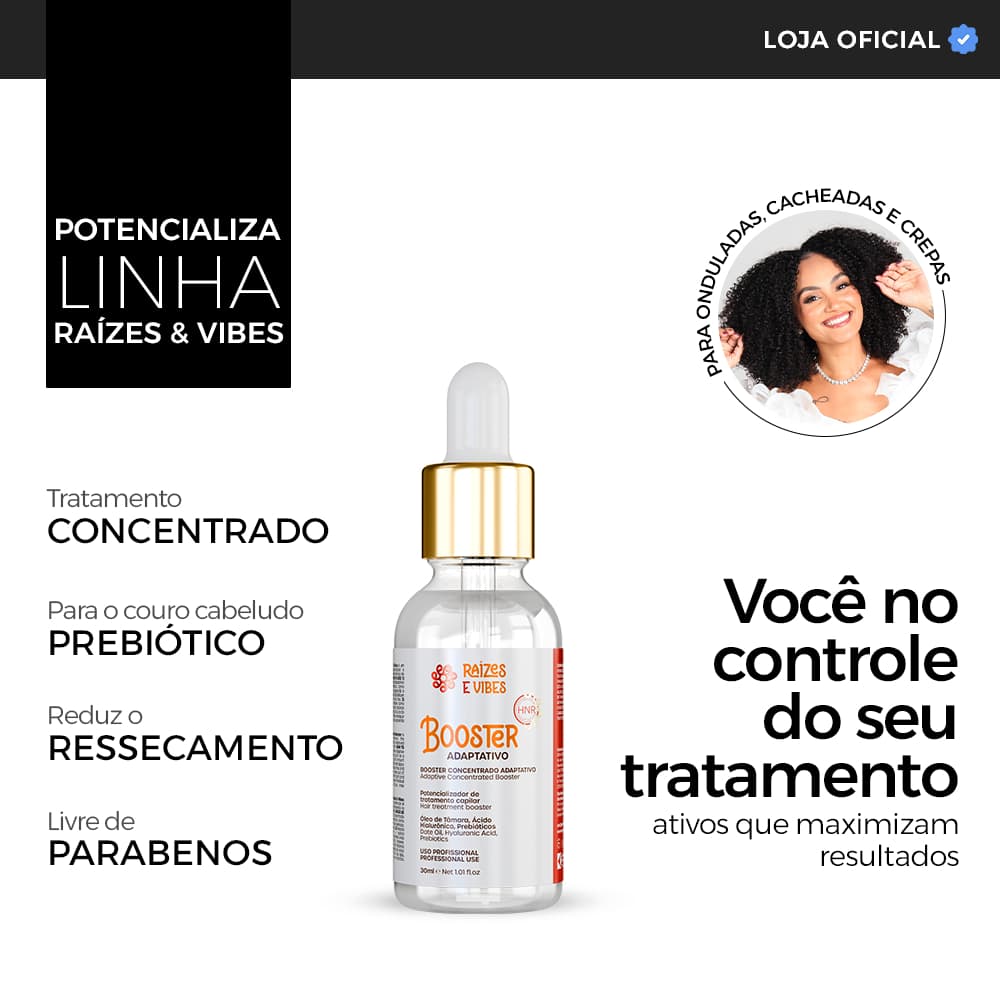 Potencializador de Cachos Definição Natural Booster Concentrado 30ml - Raízes & Vibes