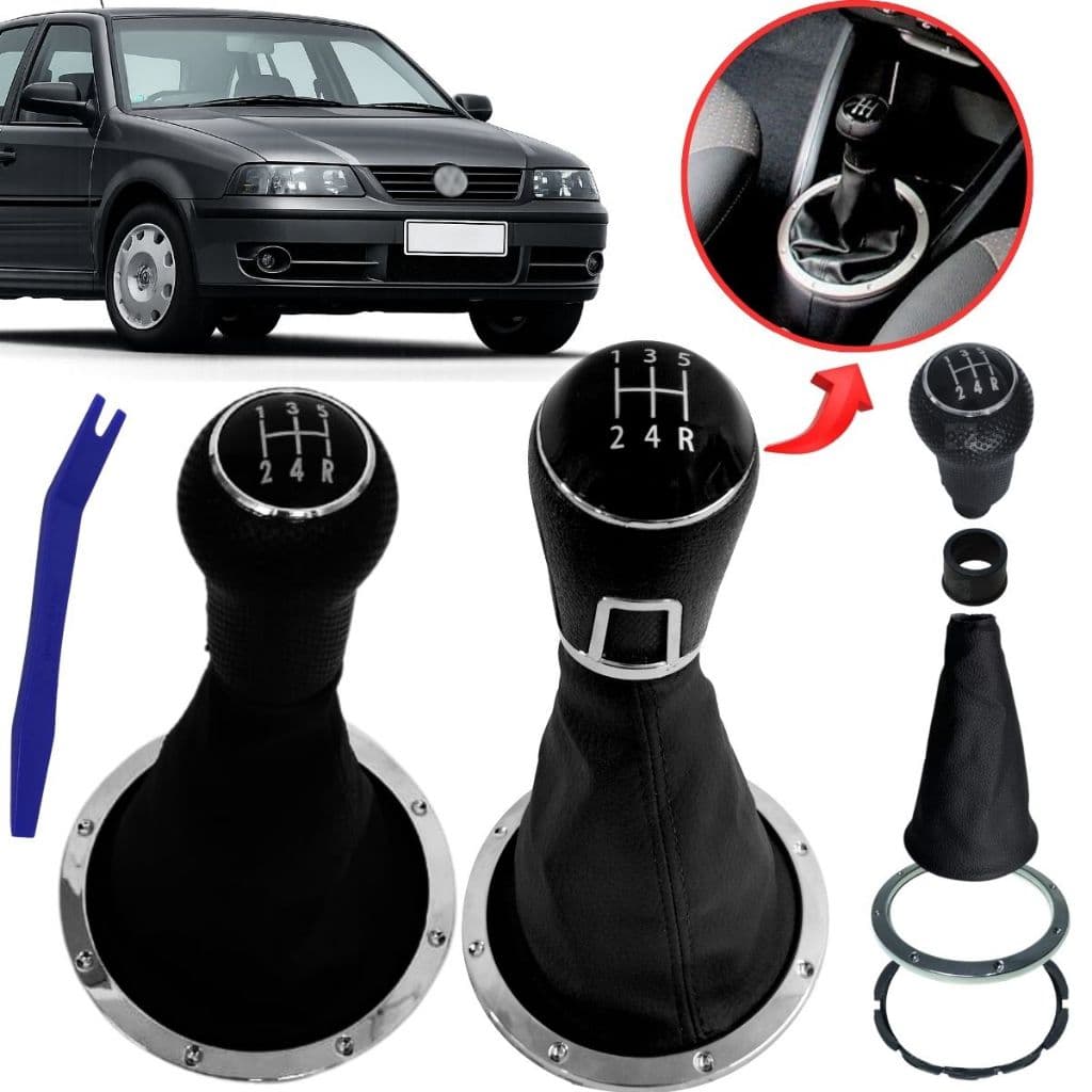 Manopla Bola Cambio Marcha Alavanca Com Coifa Para VW Gol Parati Saveiro G3 2000 Até 2005 Todos