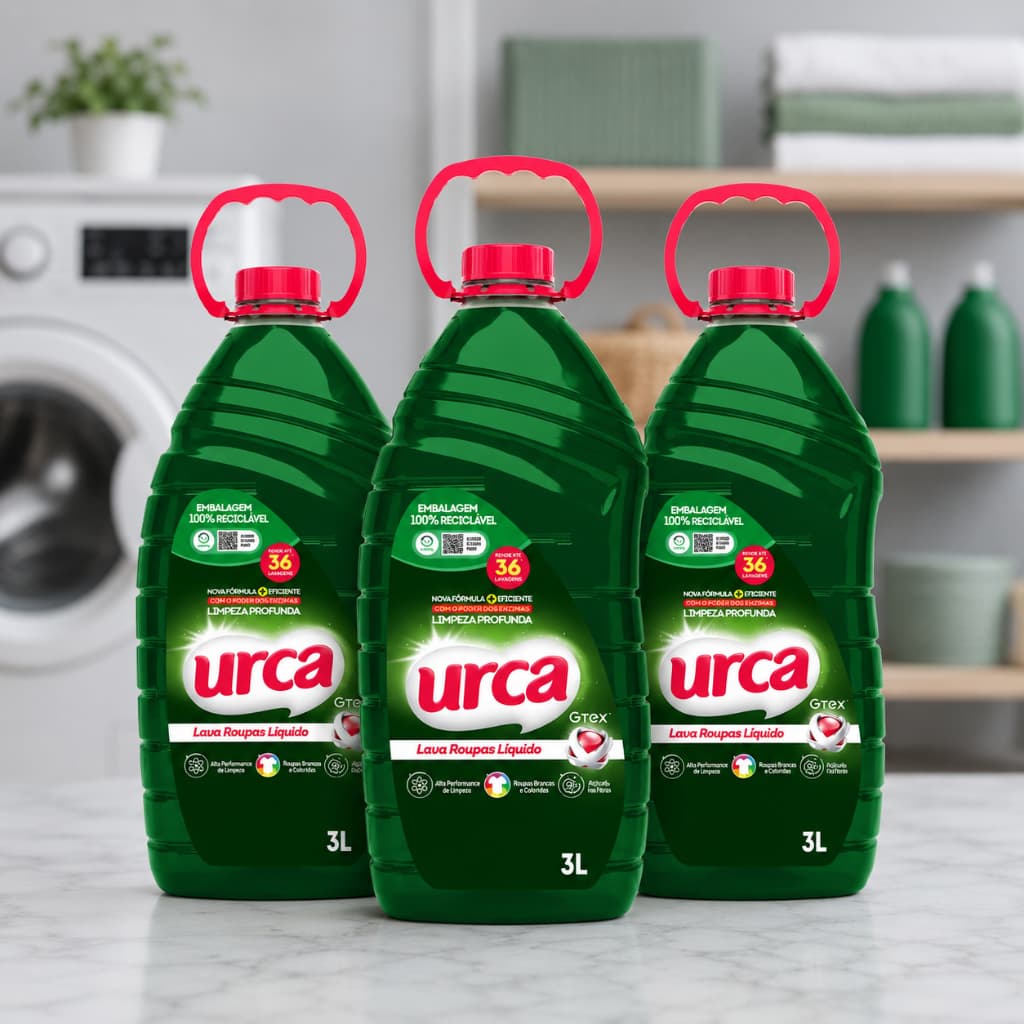 Kit 3 Lava Roupas Liquido Urca Verde - 3l