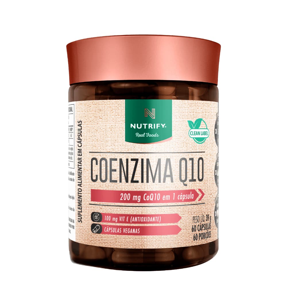 Coenzima Q10 200mg Com Vitamina E Nutrify 60 Cápsulas