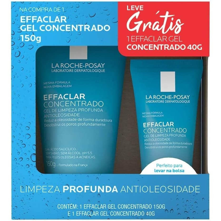 Kit Gel Limpeza Facial La Roche-Posay Effaclar 150g + 40g