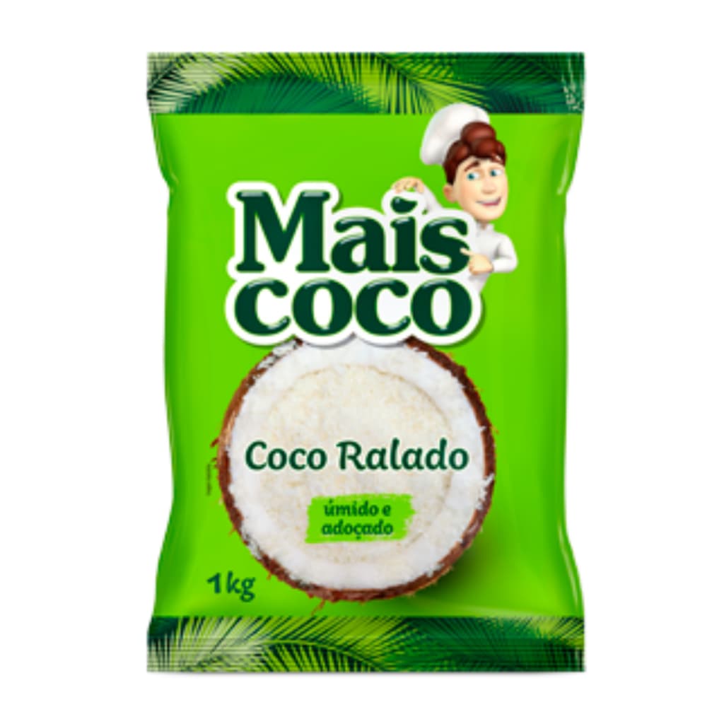 Coco Ralado Úmido e Adoçado - Mais Coco 1kg